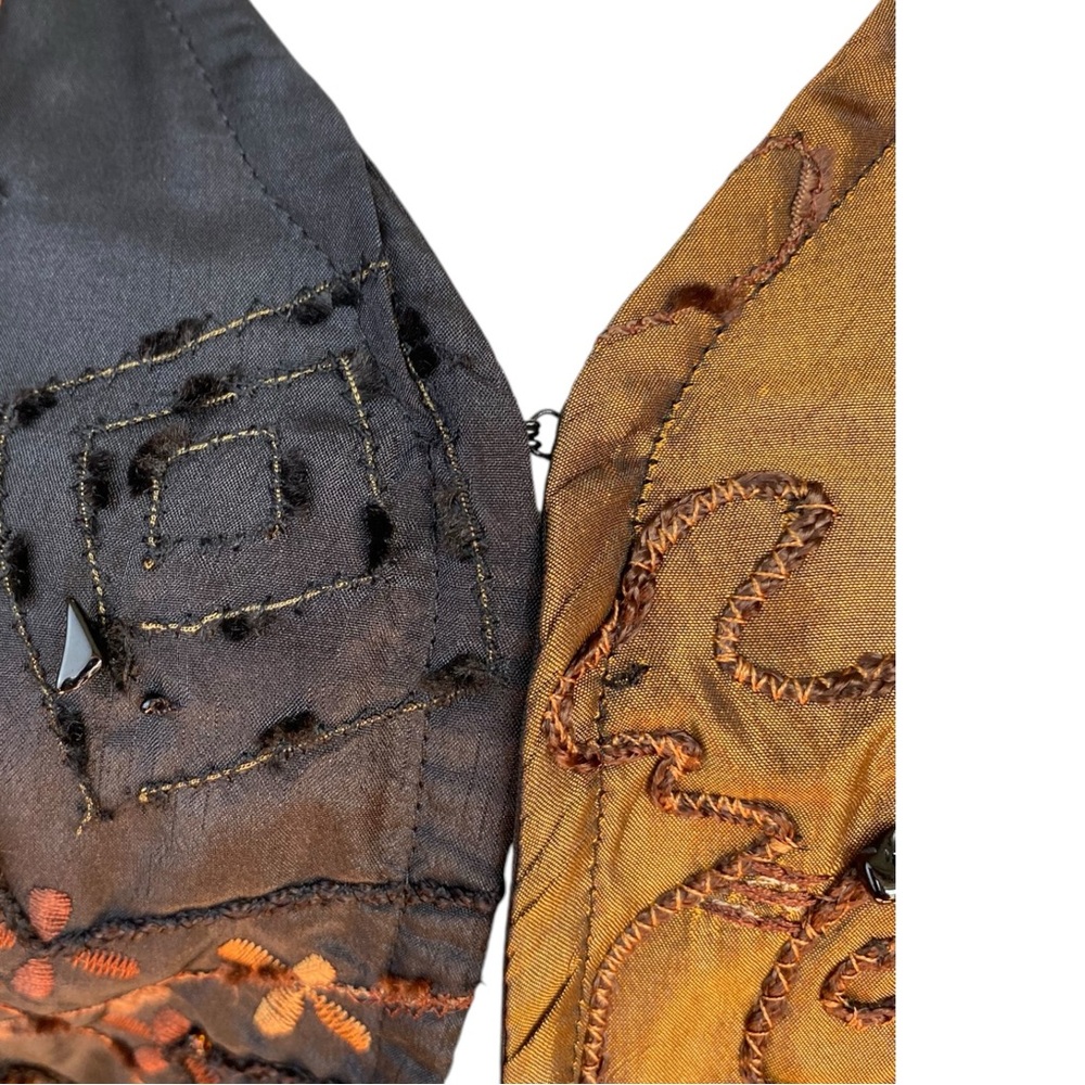 Laura Ashley Jacket Patchwork, Color Block Beads … - image 4